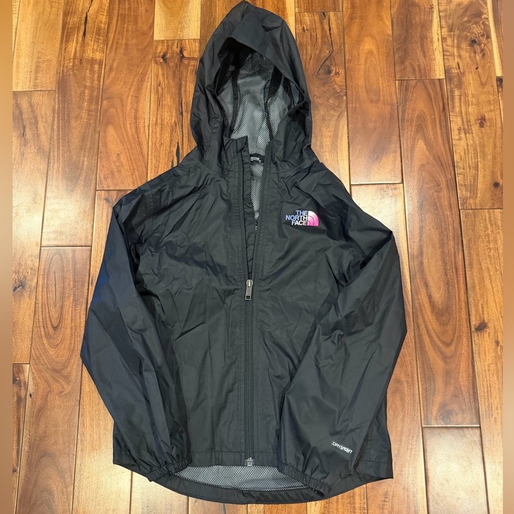 The North Face Black Hooded Jacket medium girl NWOT